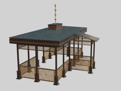 Iron Wood Garden Pergola - Gazebo 08 Ottoman  Seljuk Empire 3D model