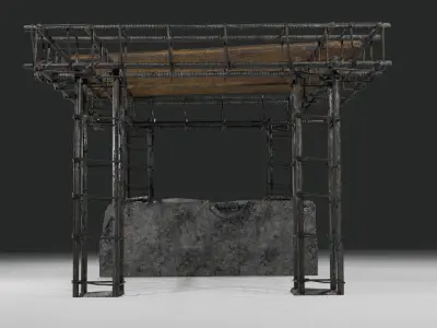 Concrete construction PBR Low-poly 3D model