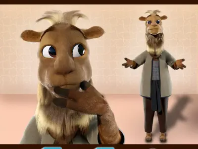 Cartoon Camel Rigged 3D model