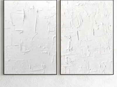 Plaster Two Photo Frame E-53 Low-poly 3D model