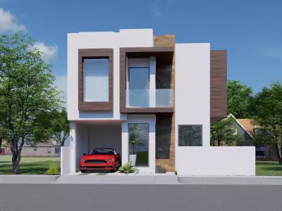 Modern House - Two Story House  3D model