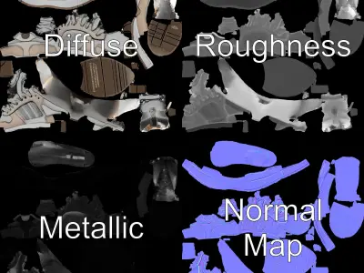 Sneaker Model Pack with Detailed Textures Low-poly 3D model