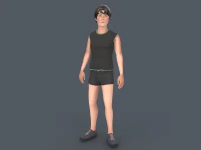Young Boy Low-poly 3D model