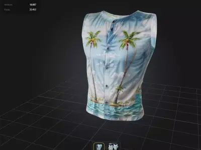 Male tank tops Summer PBR 4K Low-poly 3D model