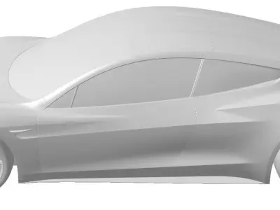 Tesla Roadster 2023 solid for CFD or 3D printing 3D model