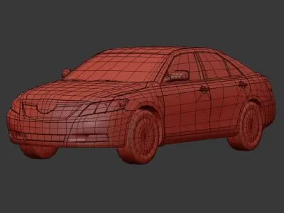  Toyota Camry 3D Model Low Poly Realistic Low-poly 3D model