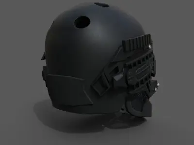 Helmet scifi military combat  Low-poly 3D model get