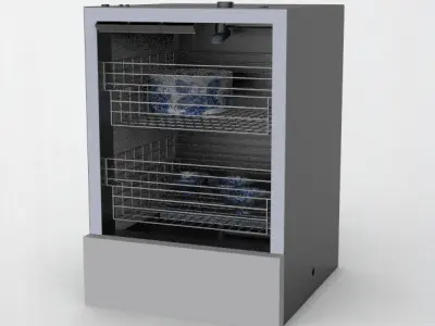 Dish-washing machine Low-poly 3D model