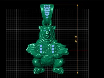POLAR BEAR ANIMAL PENDANT 3D PRINTABLE MODEL  3D print model