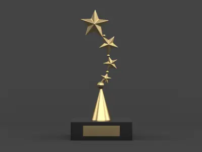 Gold Trophy Cups 3D model get