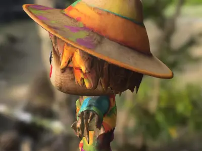 Scarecrow decorative funny Low-poly 3D model