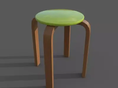 QuadStool 38cm Low-poly 3D model