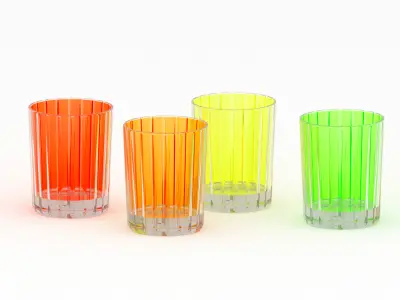 Baccarat set of Harmonie round whisky decanter 3D model