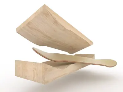 Skateboard mold mellow concave- Ready to be milled 3D model