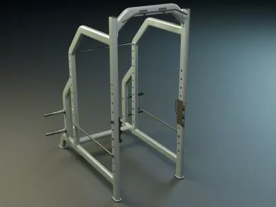 Squat Rack PBR Low-poly 3D model