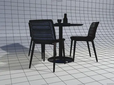 Dining Table and Chair Set 3D model