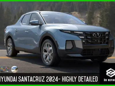 Hyundai Santa Cruz 2024 - highres detailed-Vray-Redshift-Unreal 3D model