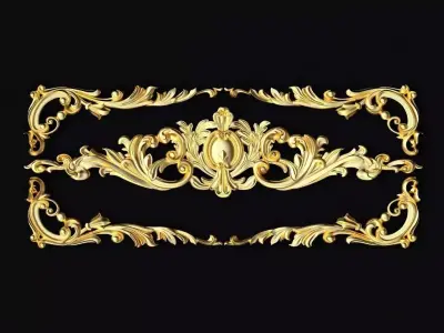 Central decor ornament for furniture 3D model 623