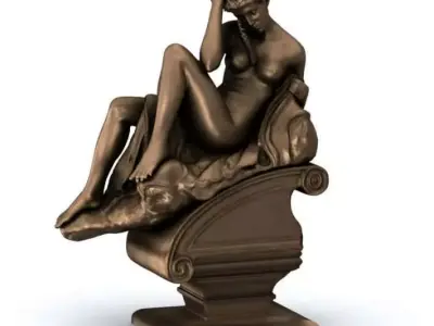 Decoration   Bronze Statue 3D model