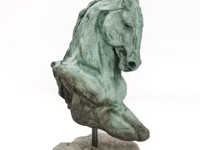 Stephanie Revennaugh Horse Bust Sclupture 3D model