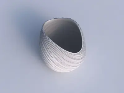 Bowl compressed 3 with wavy extruded lines 3D print model