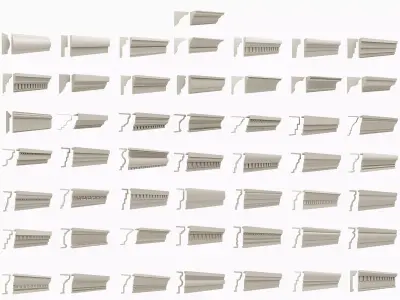 Classical molding profile sweeps collection 3D model