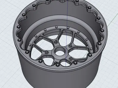 Billet Specialties Drag Wheel Comp 7 Rear Beadlock 3D print model
