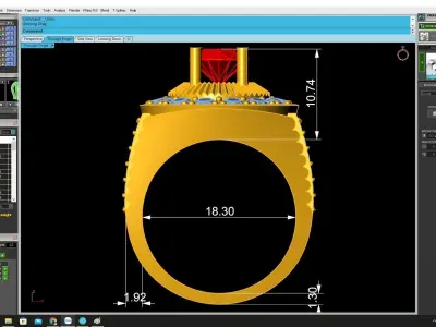 Luxury Round Halo Diamond Men Ring Jewelry Model 4458 3D print model