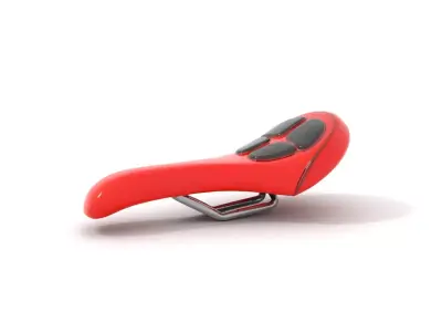 Red Leather Bicycle Saddle model pack Low-poly 3D model