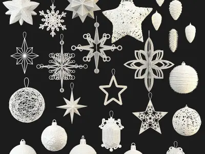 Christmas tree toys set 3D model