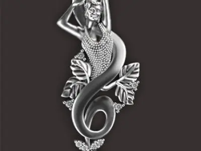 Angel pendante Sculpture jewelry gold 3D print model