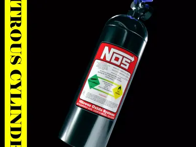 Nitrous cylinder Low-poly 3D model