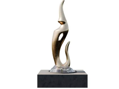Abstract Bronze Fountain Sculpture  Free 3D model