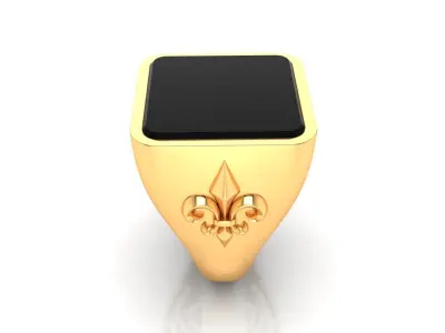 Ring M148 Mens luxury ring with enamel   gems 3D print model