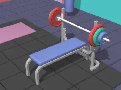 Hyper Casual Gym Low-poly 3D model