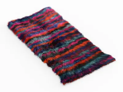 Turkish Shaggy Fur Rug 3D model