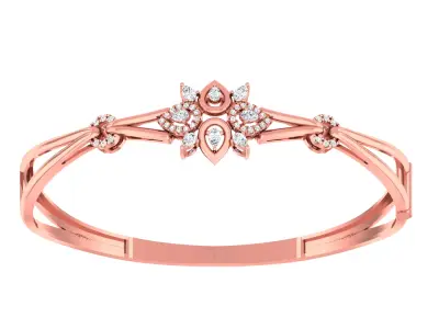 Diamond light gold bracelet 3D print model