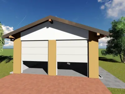 Garage with car 3D model