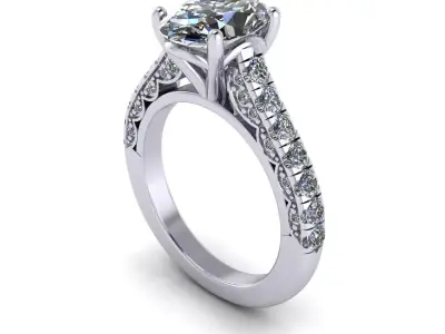 Vintage Woman Ring 3D print model