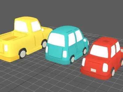 car toons pack  3   Vehicles  3D model
