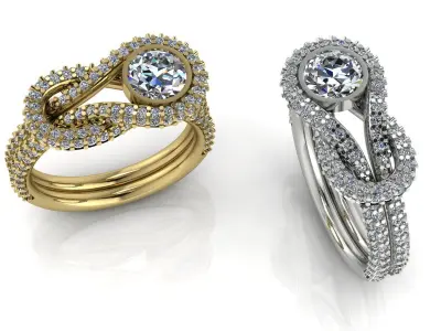 Jewelery Set Ring Earring  HK-045 3D print model