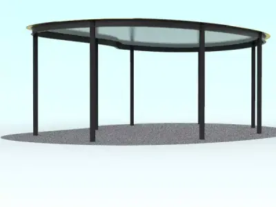 Curved steel-framed building 3D model