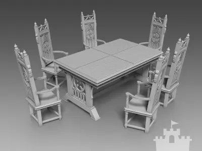 Gothic furniture 3D Model Collection