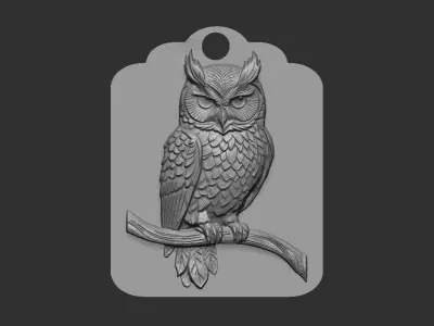owl wall decoration 3D print model