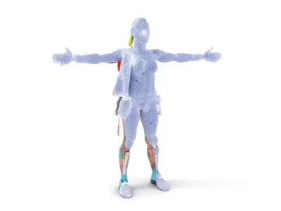 Vibrant Cyberpunk Character model pack Low-poly 3D model