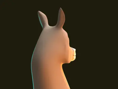 Stylized Male Donkey NoRig Low-poly 3D model