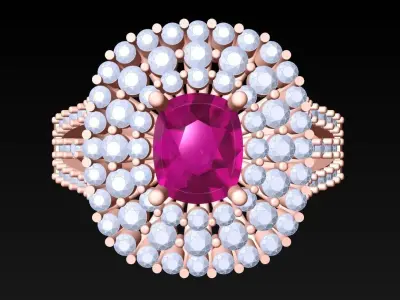 Oval Stone Ring - Womens Rings - N3492 3D print model