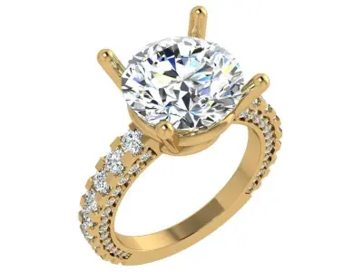 Round Diamond Ring 4541 3D print model