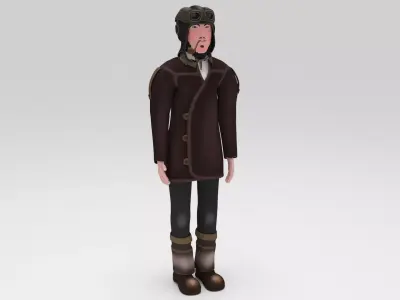 Character Brita Rigged Engineering Classic  Low-poly 3D model