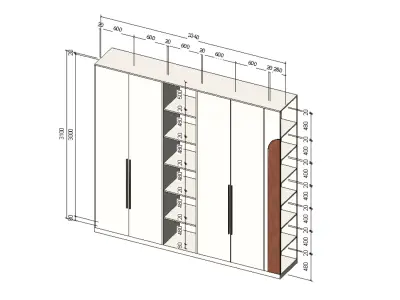 wood wardrobe 3D model